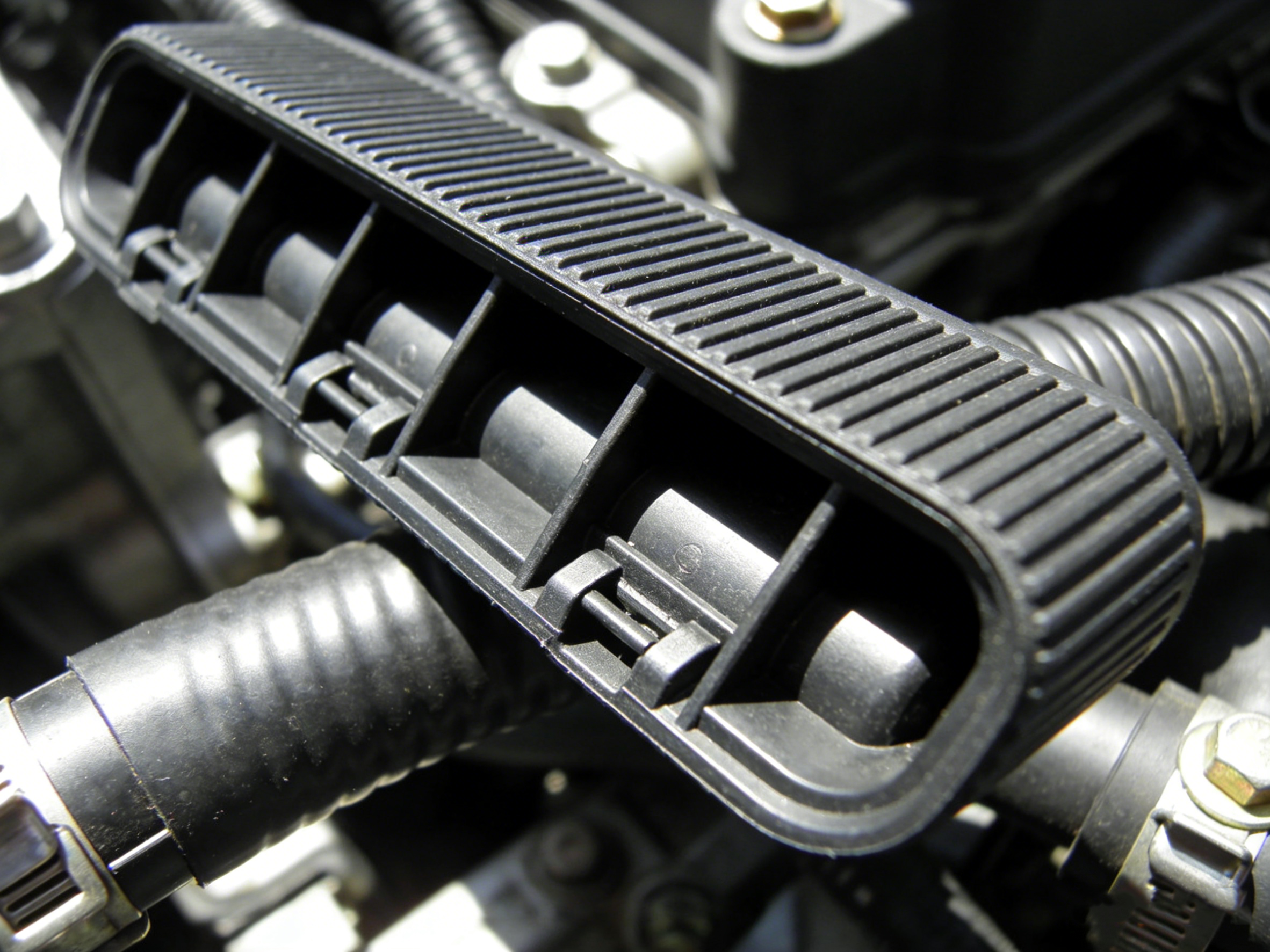 这款产品是PA66+30% 玻纤材质注塑成型，耐温范围 - 40℃到 150℃，阻燃等级 UL94 V0，卡扣拉力达 200N。